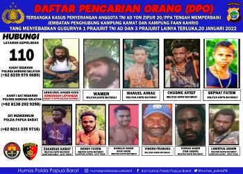 Polisi Buru 11 DPO Penyerangan Anggota TNI di Maybrat