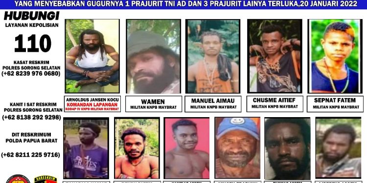 Polisi Buru 11 DPO Penyerangan Anggota TNI di Maybrat