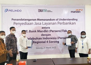 Penandatanganan MoU, Penyediaan Jasa Layanan Keuangan Bank Mandiri-Pelindo Regional lV Sorong