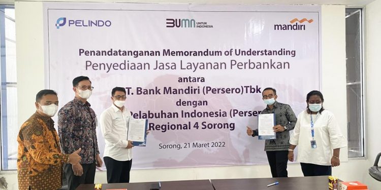 Penandatanganan MoU, Penyediaan Jasa Layanan Keuangan Bank Mandiri-Pelindo Regional lV Sorong