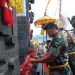Pura Ksatria Shanti Bhuana Datangkan Material dari Gunung Agung
