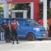 Arfat/Radar Sorong Personel Polres Kaimana melakukan pengamanan di dalam SPBU.
