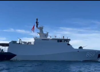 KRI Gulamah-869 Patroli Keamanan Laut di Kepulauan Widi