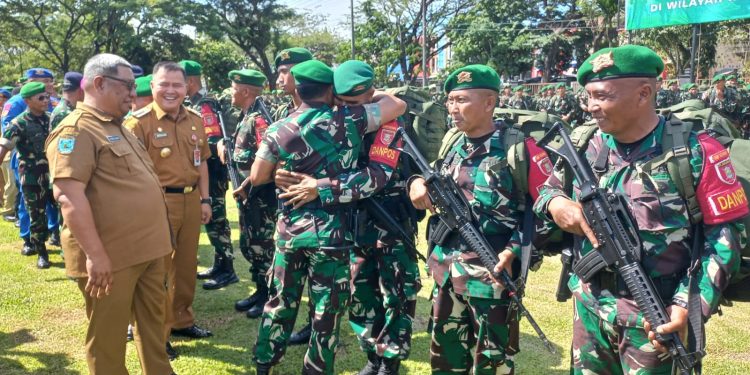 Pangdam Terima Satgas Pamtas Yonif 133/YS dan Yonif 623/BWU