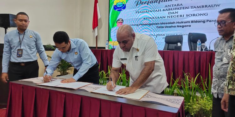Pendampingan Hukum, Pemkab Tambrauw-Kejari Sorong Teken MoU