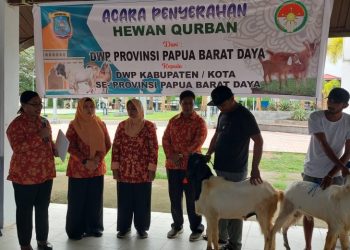 Dharma Wanita Persatuan Provinsi Papua Barat Daya Kurban 12 Ekor Kambing