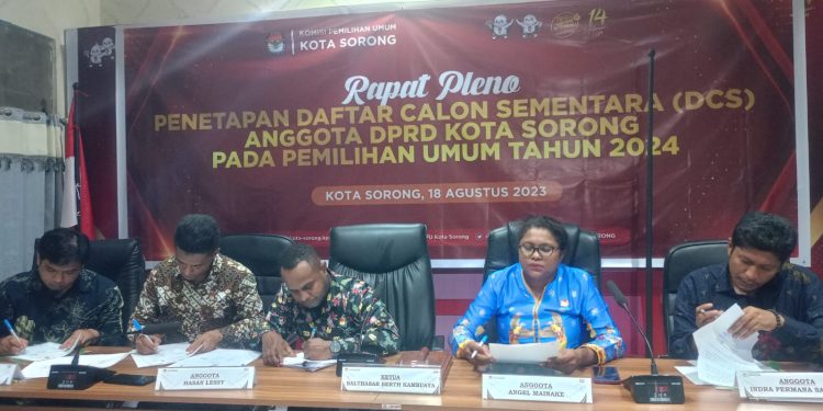 KPU Kota Sorong Tetapkan 485 DCS, 20 Bacaleg TMS
