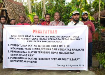 Suku Aifat Tolak Pembentukan Ikatan Keluarga Besar Maybrat Kabupaten Sorong