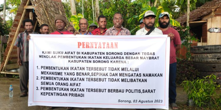Suku Aifat Tolak Pembentukan Ikatan Keluarga Besar Maybrat Kabupaten Sorong