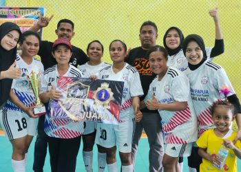 Bank Papua Aimas Juara Futsal Putri Porsebank 2023