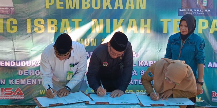 KPA Sorong – Kemenag – Disdukcapil Raja Ampat Teken MoU