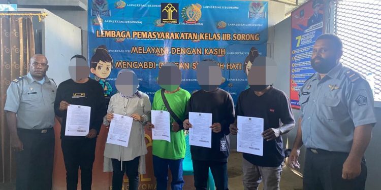 Enam Narapidana Lapas Sorong Bebas, 1 Diantaranya Bebas Murni