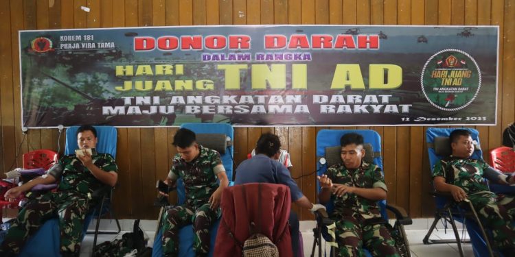 Puluhan Anggota Yonzipur 20/PPA Ikut Sumbangkan Darah
