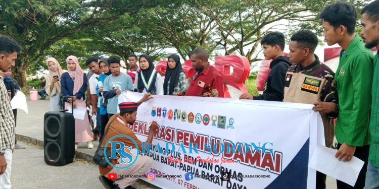 Cipayung Plus – Ormas Papua Barat Daya Deklarasikan Pemilu Damai 2024 di Sorong