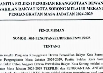 Nama-nama Terpilih Anggota DPRK Otsus Periode 2024–2029 Diumumkan