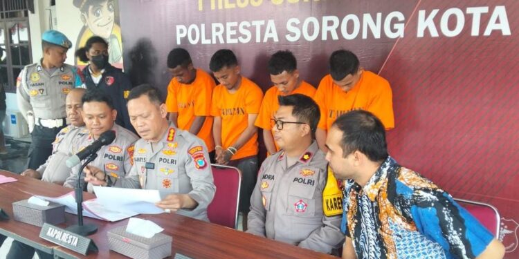 Polresta Sorong Kota Ungkap Kasus Curanmor di 15 TKP, 4 Pelaku Ditangkap