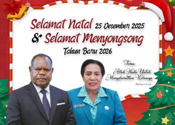 GUBERNUR DAN KETUA TPP PKK PAPUA BARAT DAYA MENGUCAPKAN SELAMAT NATAL 2025 DAN TAHUN BARU 2026