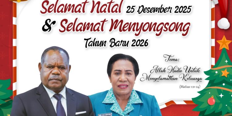 GUBERNUR DAN KETUA TPP PKK PAPUA BARAT DAYA MENGUCAPKAN SELAMAT NATAL 2025 DAN TAHUN BARU 2026