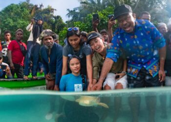 Pelepasliaran Anakan Hiu Belimbing di Kalig Misool Tandai Komitmen Konservasi Y MER dan Pemda