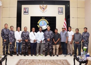 Jalin Silaturahmi, Ketua Himpunan Nelayan Seluruh Indonesia PBD dan Kota Sorong Kunjungi Kodaeral XIV