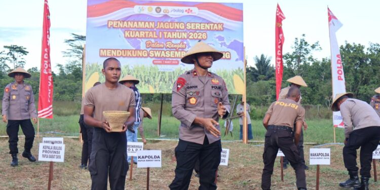 Polda Papua Barat Daya Gelar Penanaman Raya Jagung Pipil Serentak Kuartal I