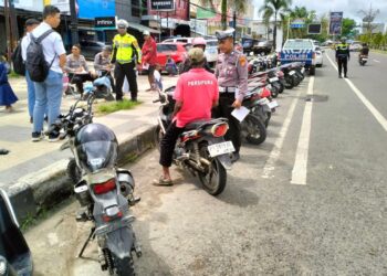 Tidak Ada SIM & TNKB, Belasan Kendaraan Diamankan Satlantas Polresta Sorong Kota