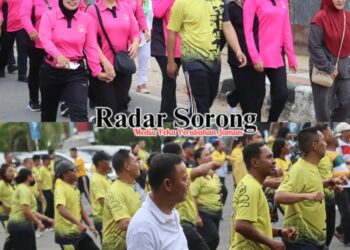 HUT Bhayangkara ke-80, Polresta Sorong Kota Gelar Olahraga Bersama Masyarakat