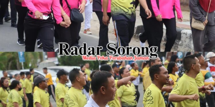 HUT Bhayangkara ke-80, Polresta Sorong Kota Gelar Olahraga Bersama Masyarakat