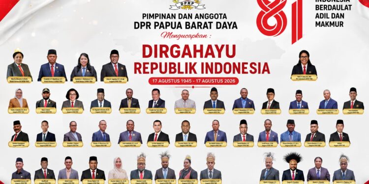 PIMPINAN DAN ANGGOTA DPR PROVINSI PAPUA BARAT DAYA MENGUCAPKAN DIRGAHAYU RI KE-81