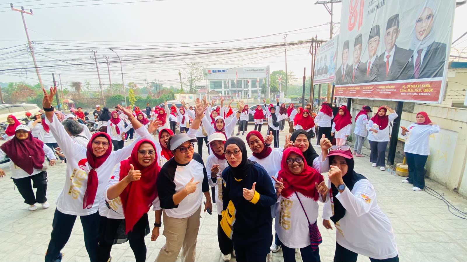 Gerindra PBD Gelar Senam Bersama, Oktasari Sabil :  Stamina Prima Kunci Jalankan Agenda Partai