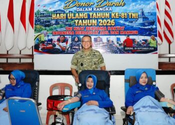 Prajurit TNI-Polri Donor Darah, Dukung Ketersediaan Stok Darah PMI Sorong