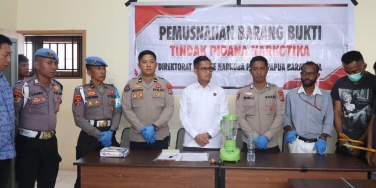 Polda Papua Barat Daya Musnahkan 22,86 Gram Sabu Barang Bukti Perkara Narkotika