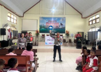 Ditlantas Polda Papua Barat Daya Edukasi Keselamatan Berlalu Lintas Sejak Dini